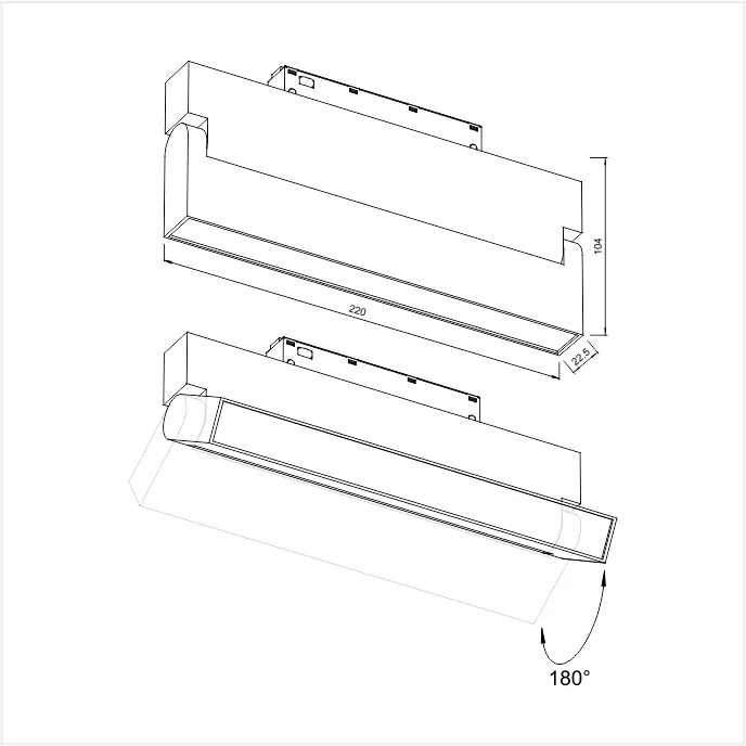 ML 04-3 - Магнитный трековый светильник 48V 12W 4000К (черный)