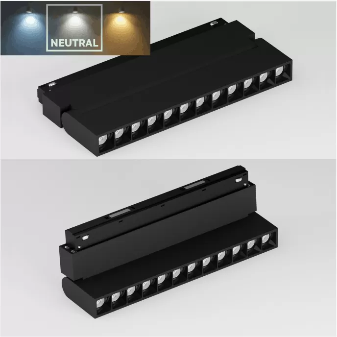 ML 03-1 - Магнитный трековый светильник 48V 12W 4000К (черный)